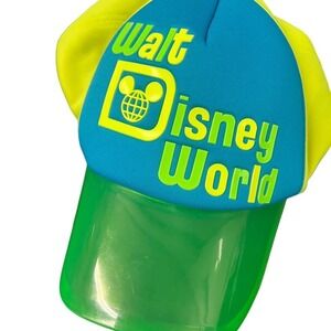 Walt Disney World Retro Neon Green Visor Baseball Style Cap-Hat Adult Hat Only